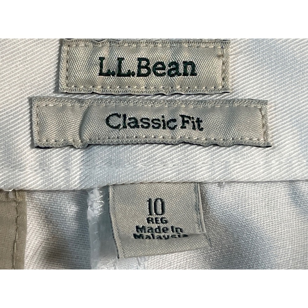 LL Bean Classic‎ Fit White Chinos Womens 10 Reg 100% Cotton Straight Leg 277330 - Picture 3 of 9